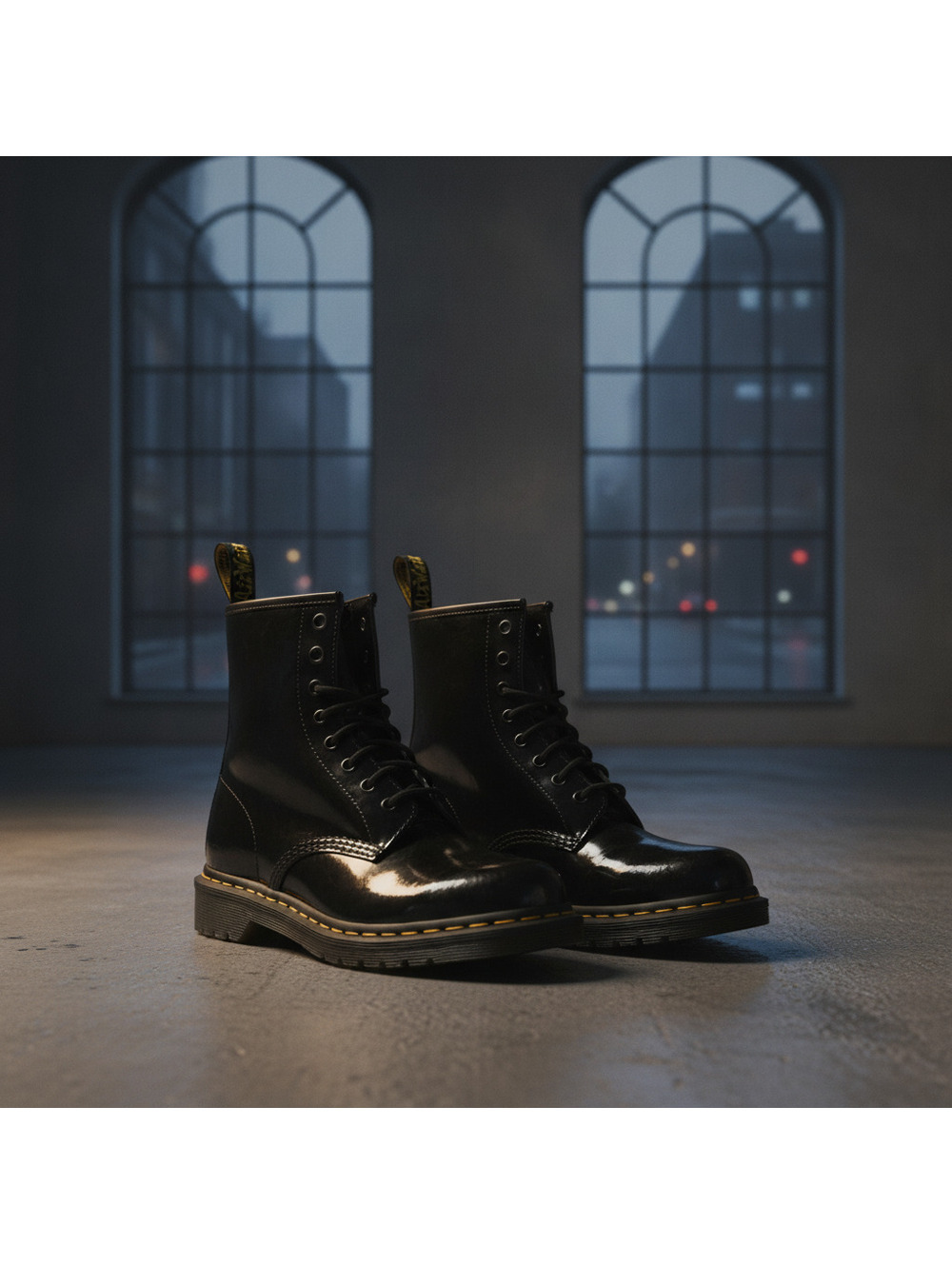 Dr. Martens 1460 Patent Leather Boots Black 8 Unisex Adults - Picture 2 of 5